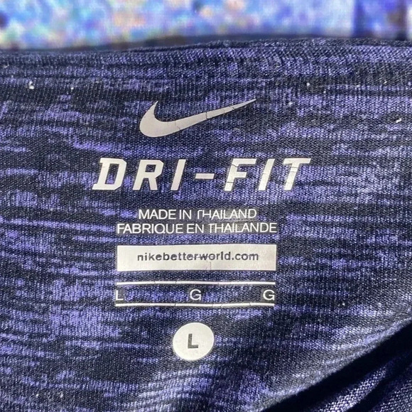 Nike Dry Fit Woman’s Activewear Leggings Blue Black Large - Picture 6 of 8